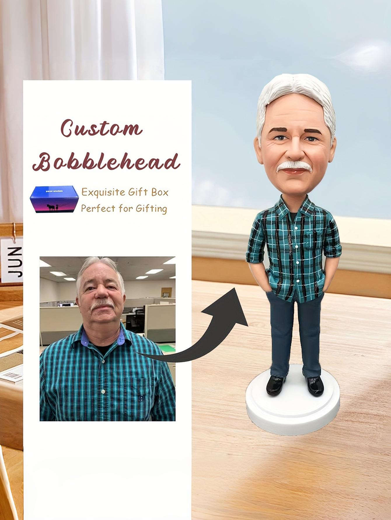 Custom Cartoon Clay Bobblehead - Gift for Dad